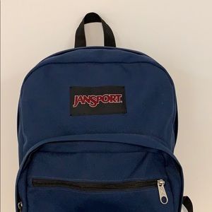 navy blue Jansport backpack